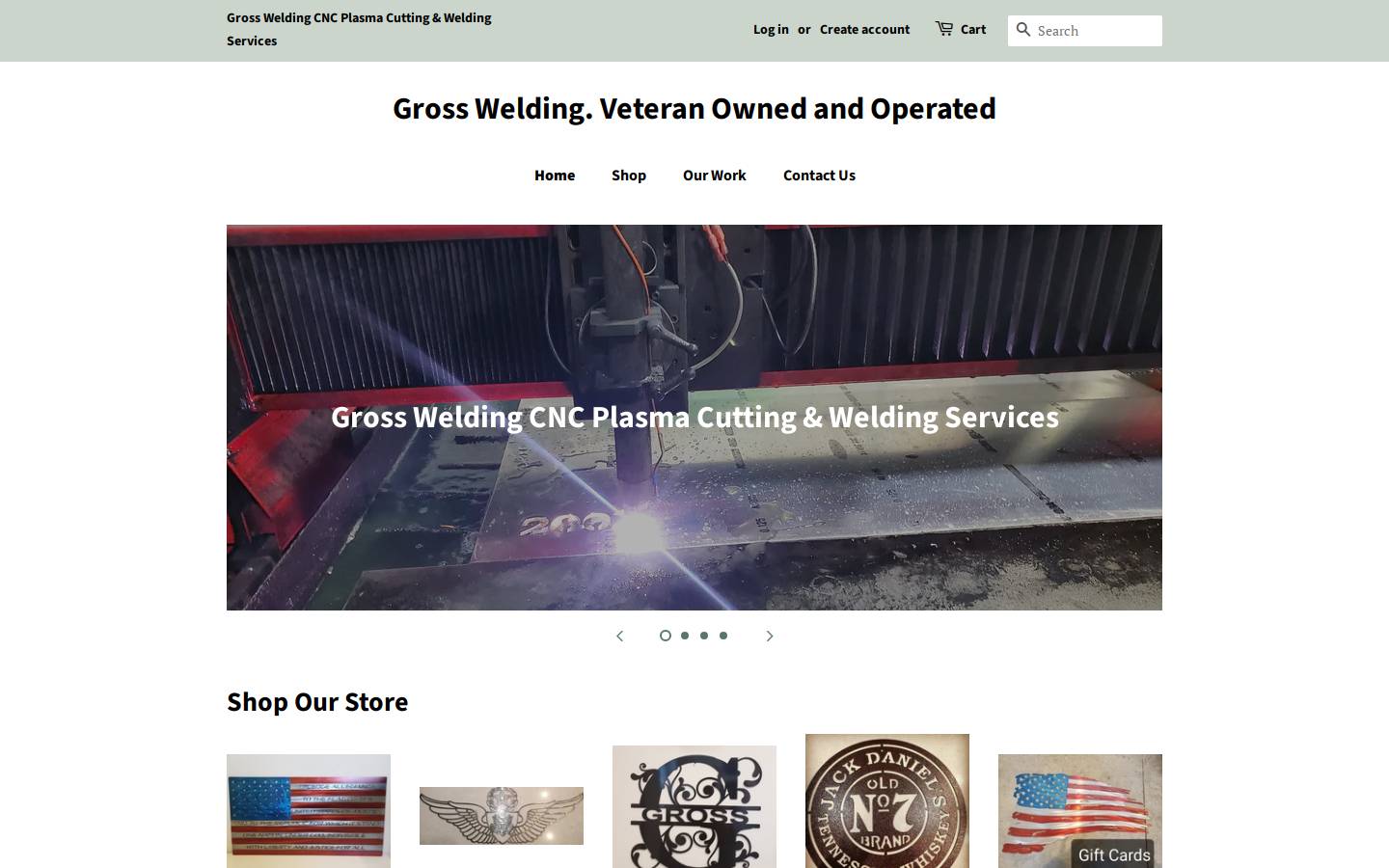 grosswelding.com homepage screenshot