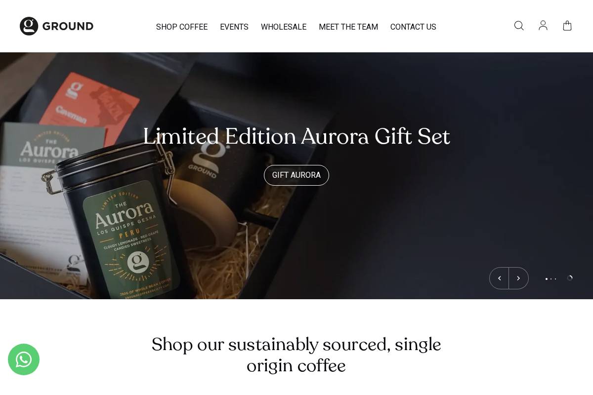 Groundcoffeesociety homepage screenshot