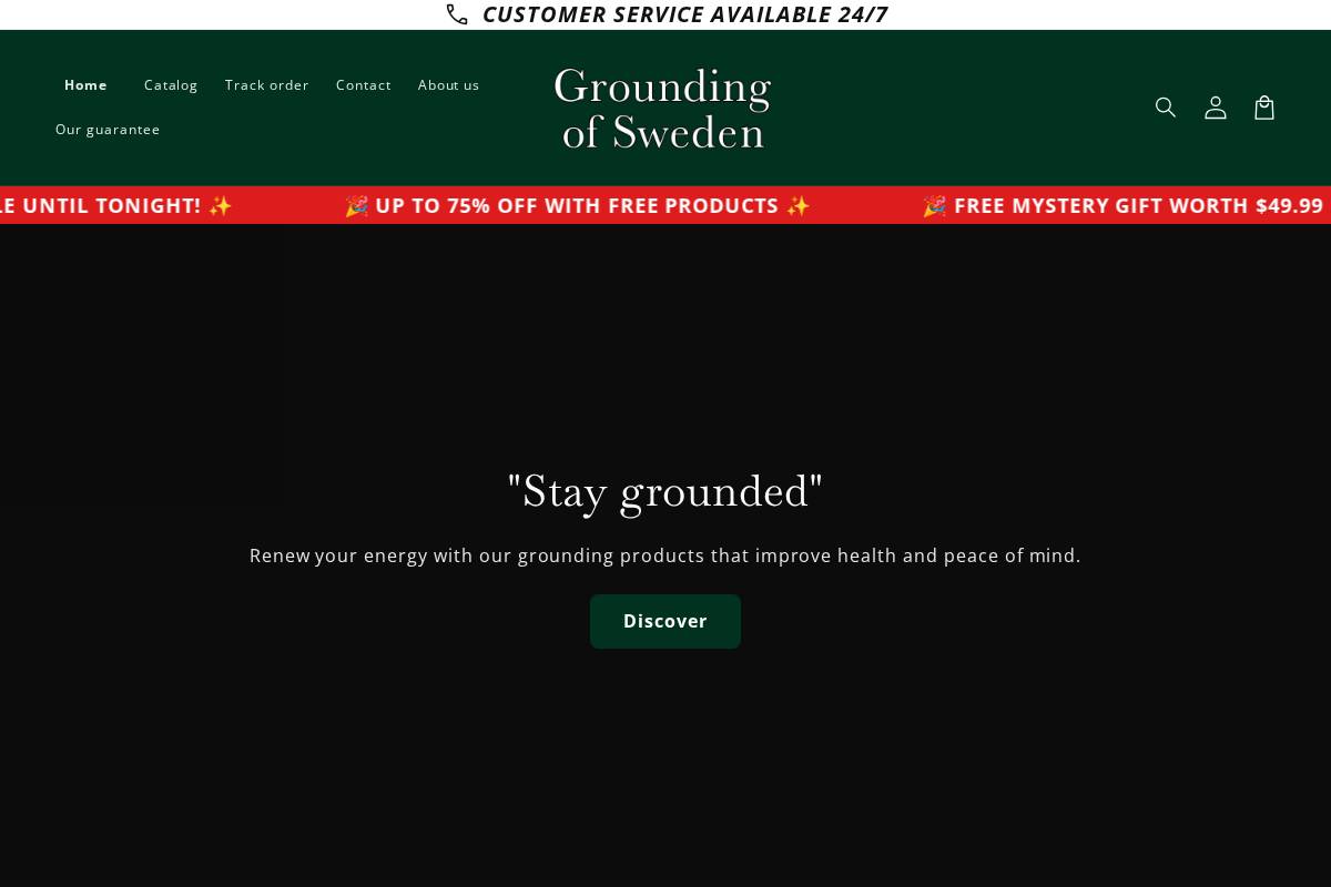 Grounding of Sweden homepage screenshot