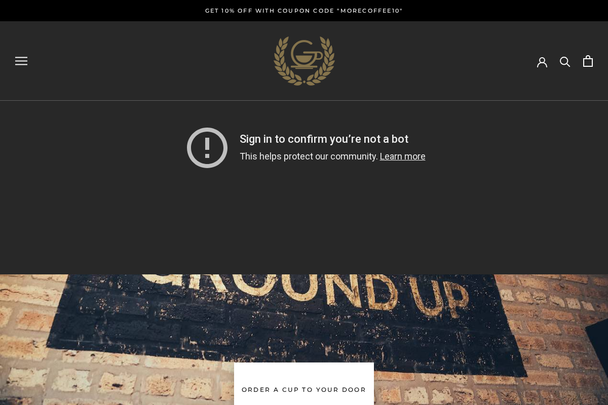 Ground Up Coffee Co. homepage screenshot