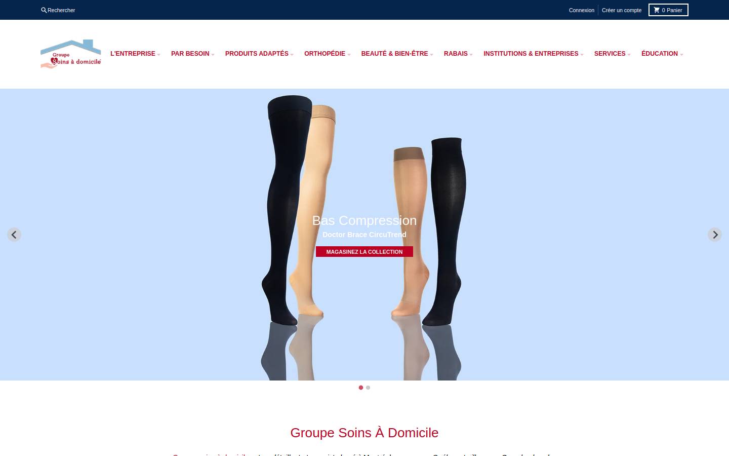 groupesoinsadomicile.com homepage screenshot