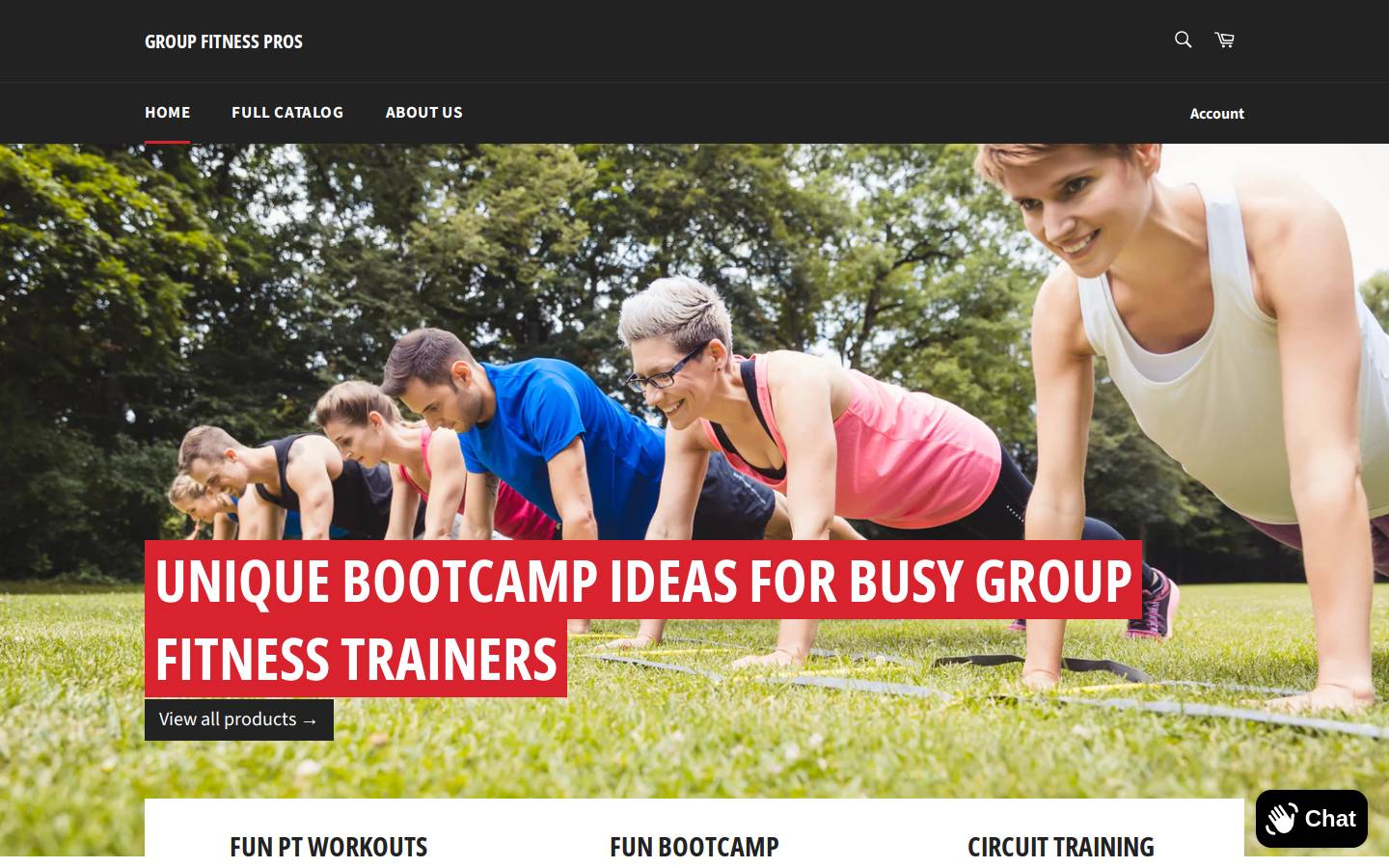groupfitnesspros.com homepage screenshot
