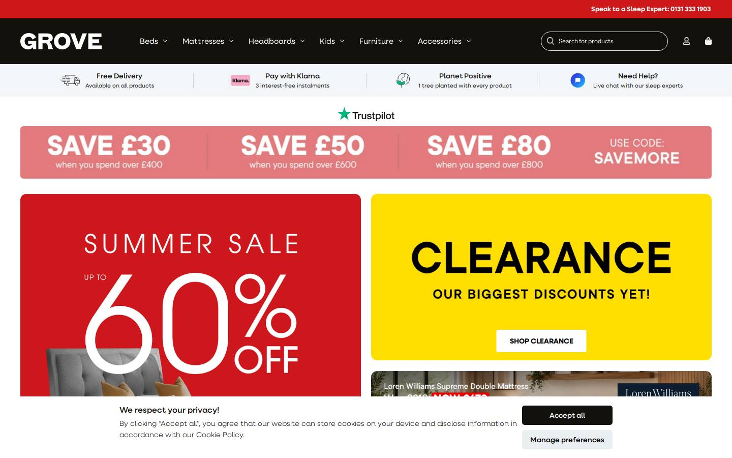 Grove homepage screenshot