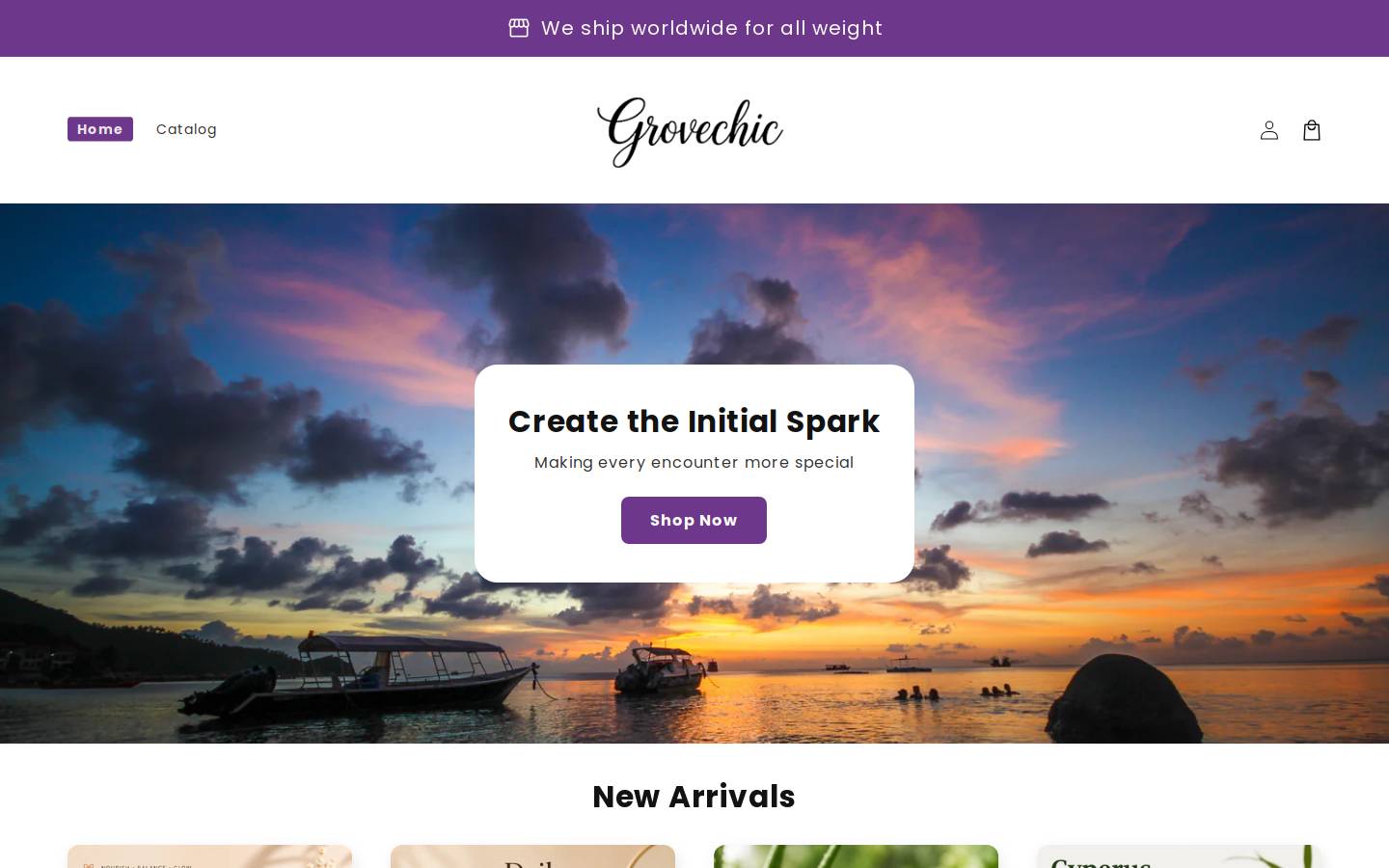 grovechic.com homepage screenshot