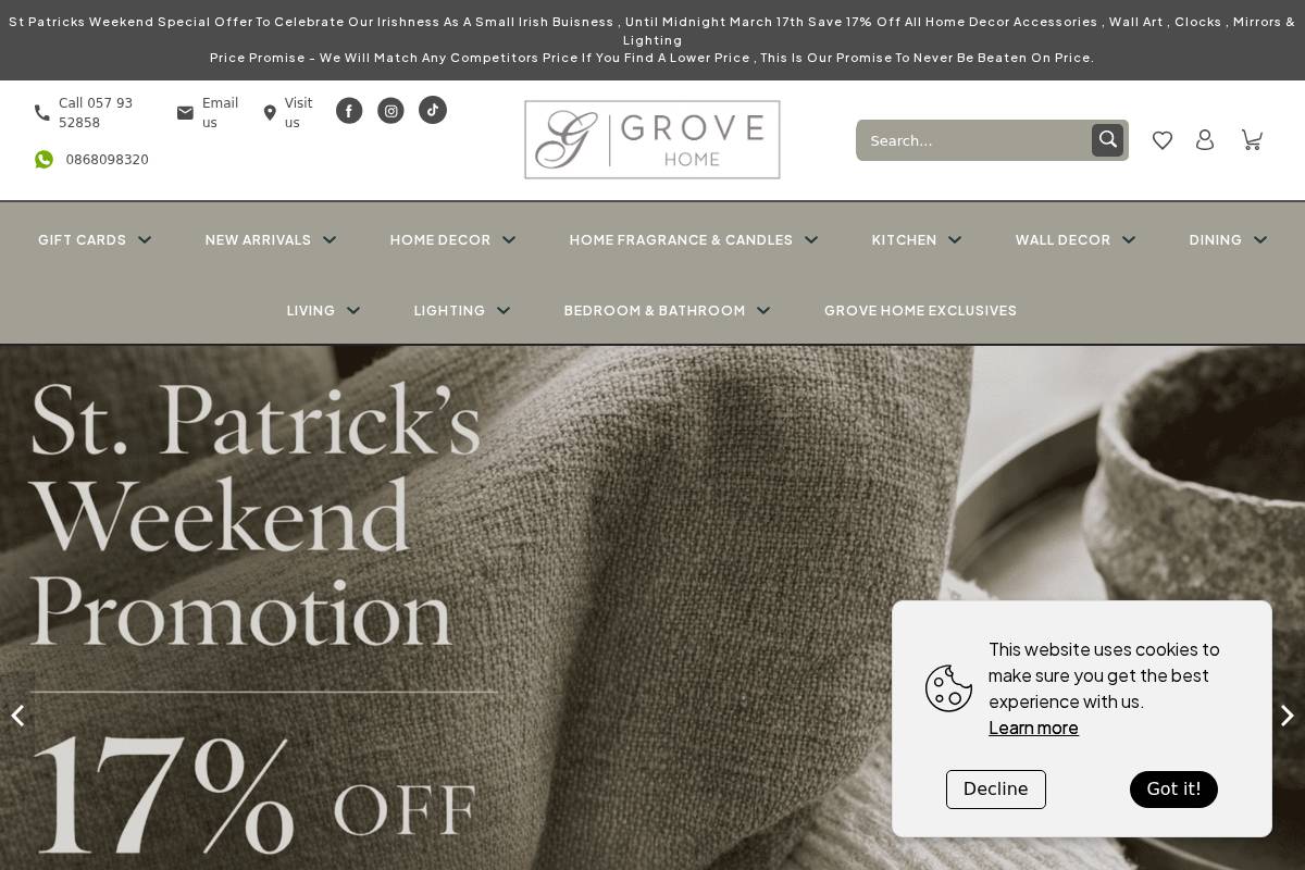grovehome.ie homepage screenshot