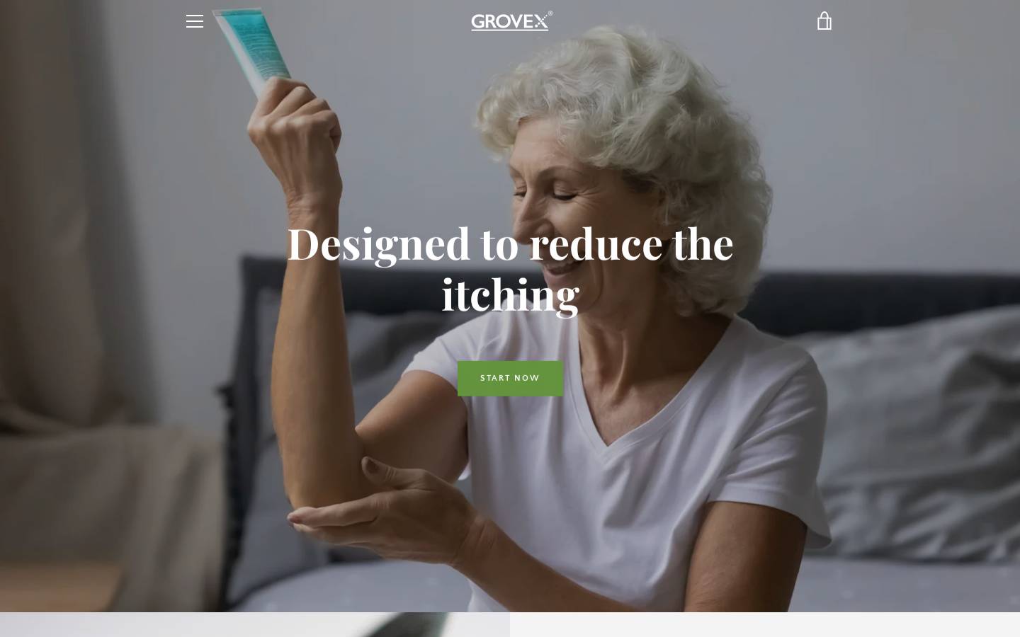 grovexlotion.com homepage screenshot