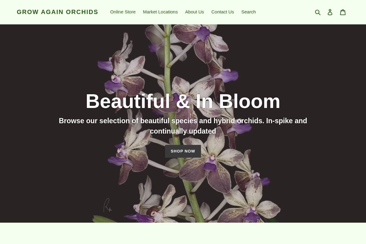 growagainorchids.com homepage screenshot