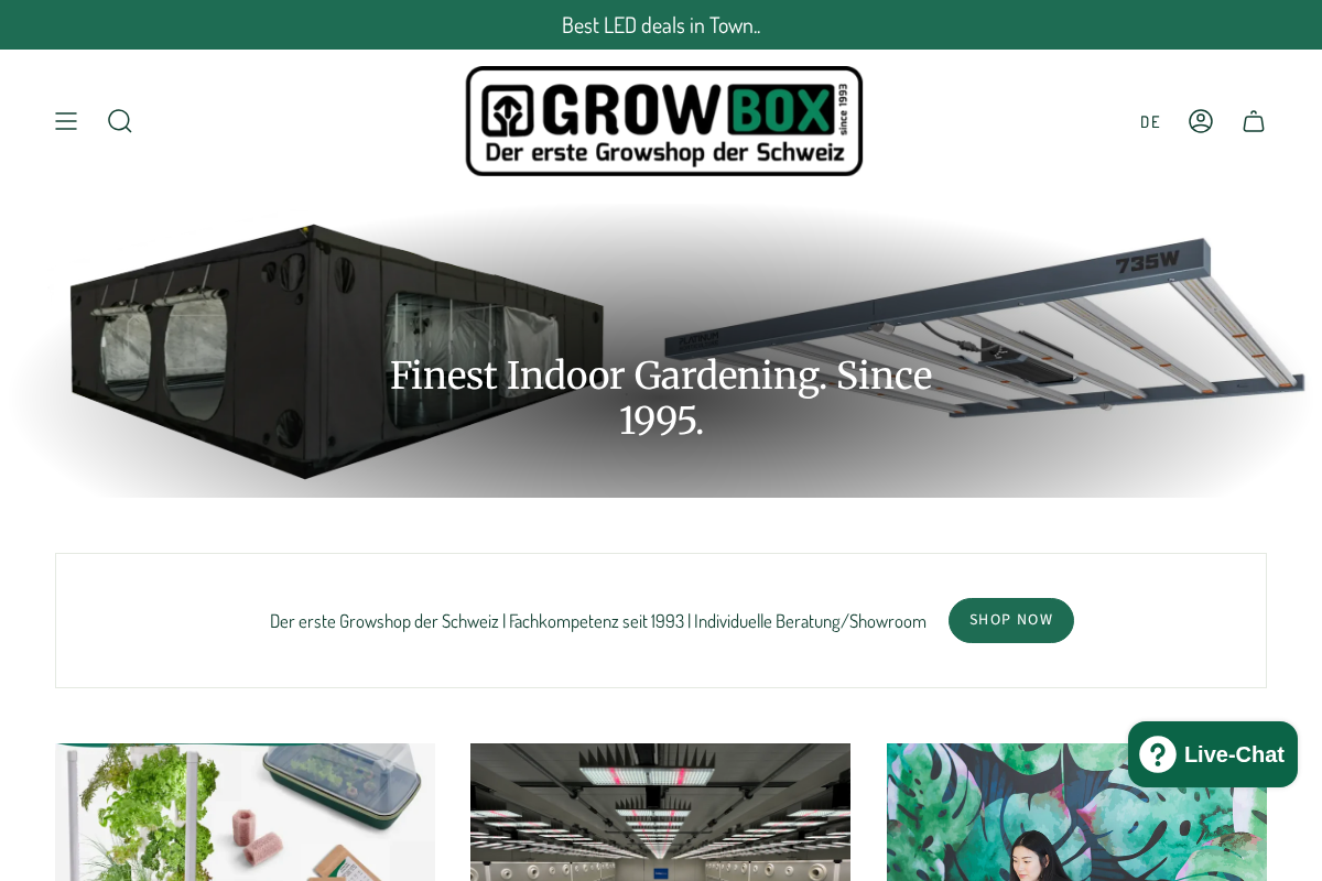 GROWBOX.CH homepage screenshot