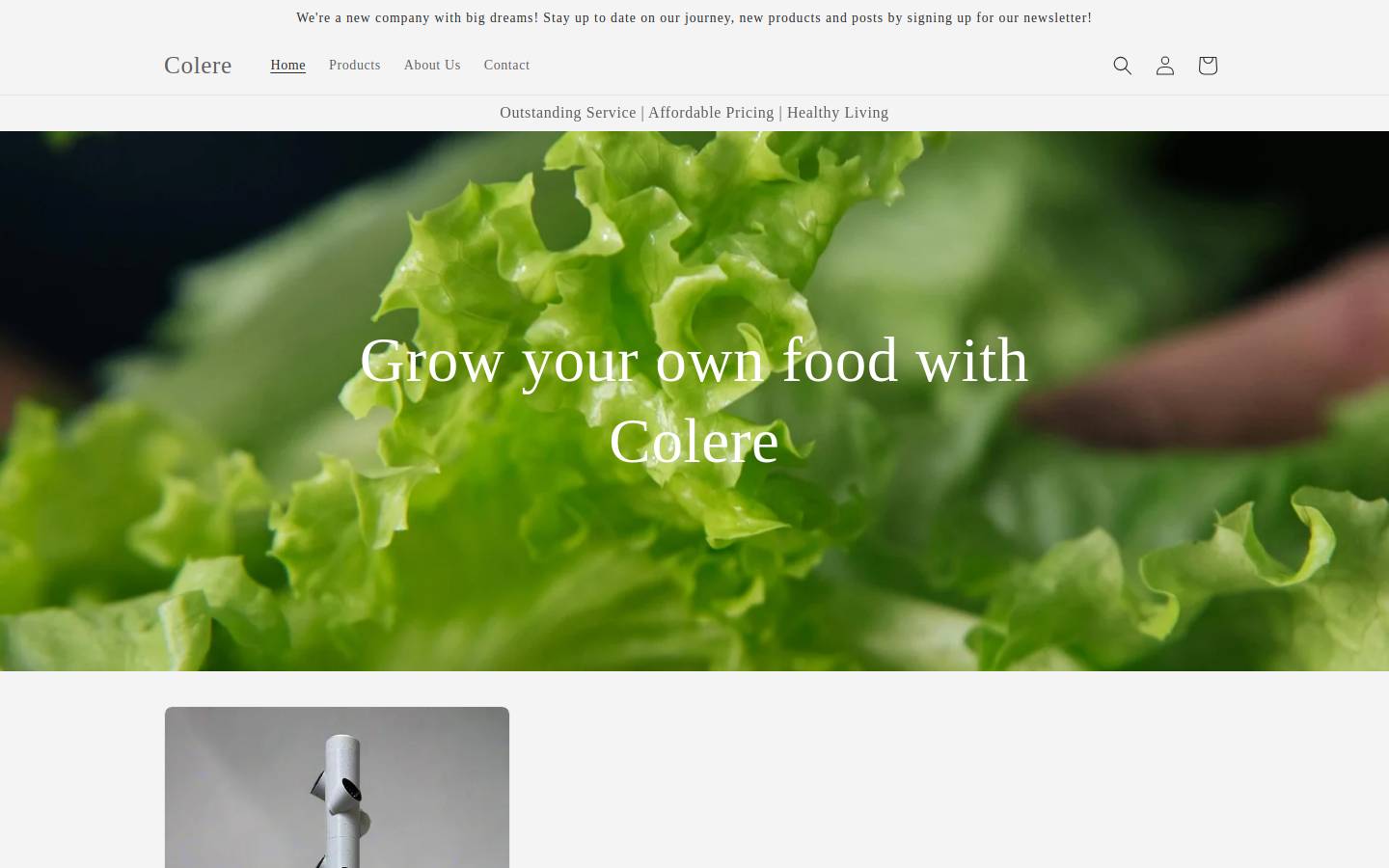 growcolere.com homepage screenshot
