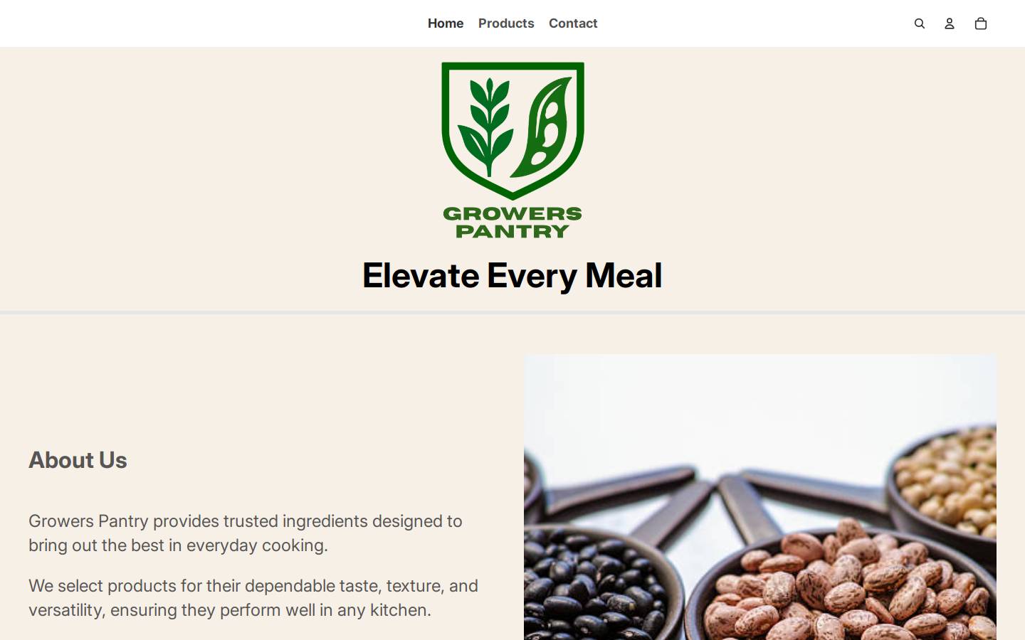 growerspantry.com homepage screenshot