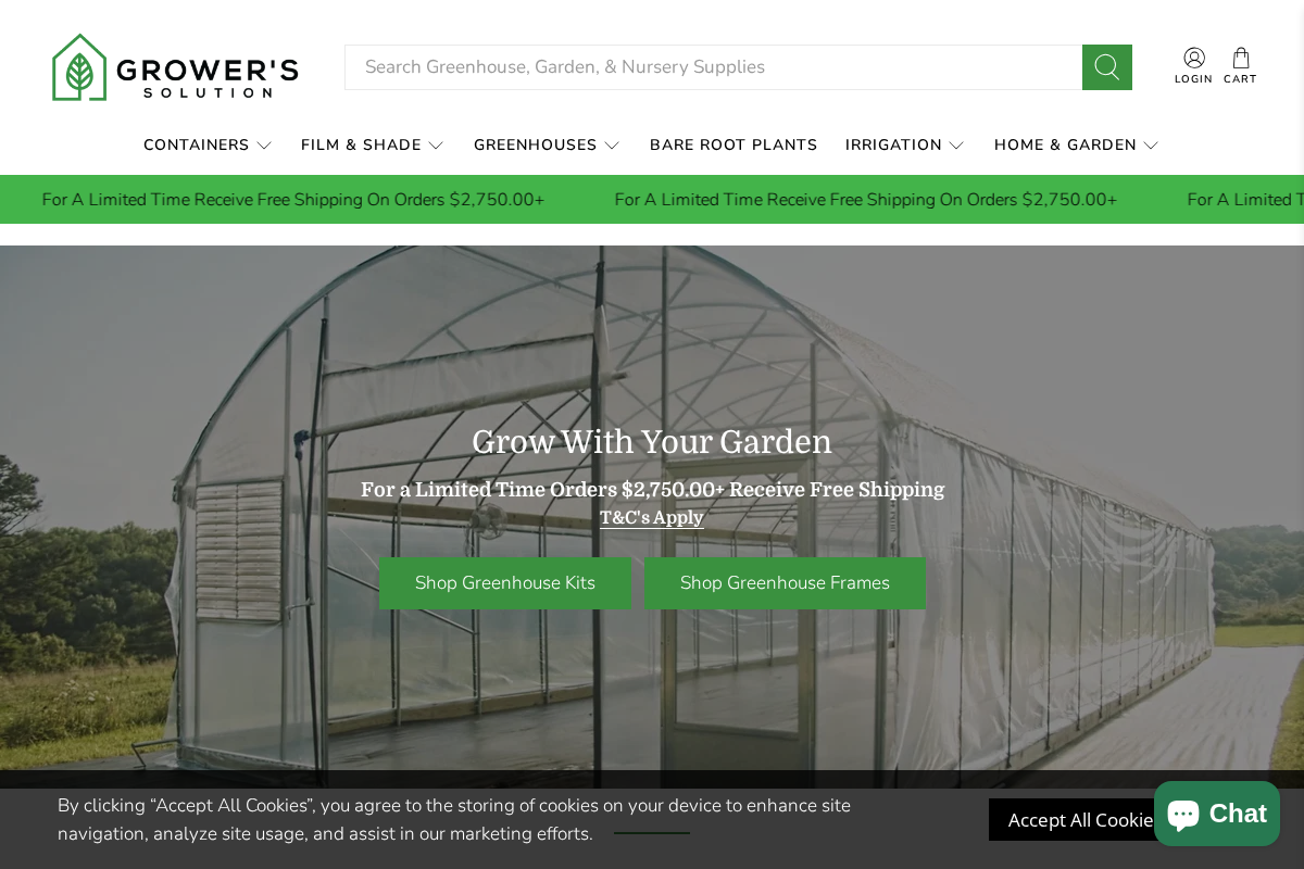 Growers Solution homepage screenshot