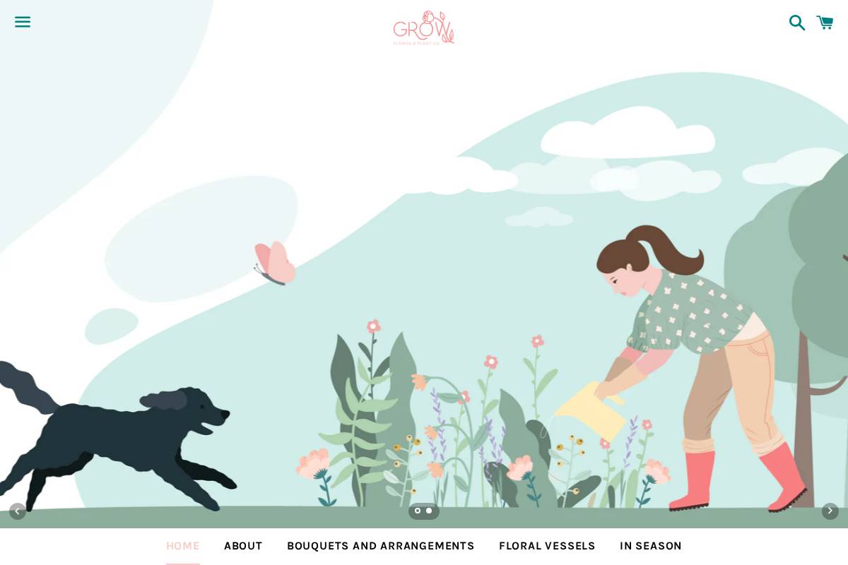 growflowerandplantco.com homepage screenshot