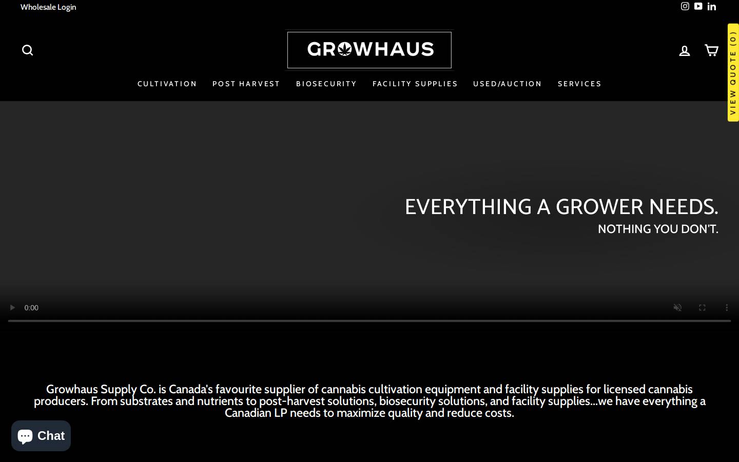 growhaussupply.ca homepage screenshot