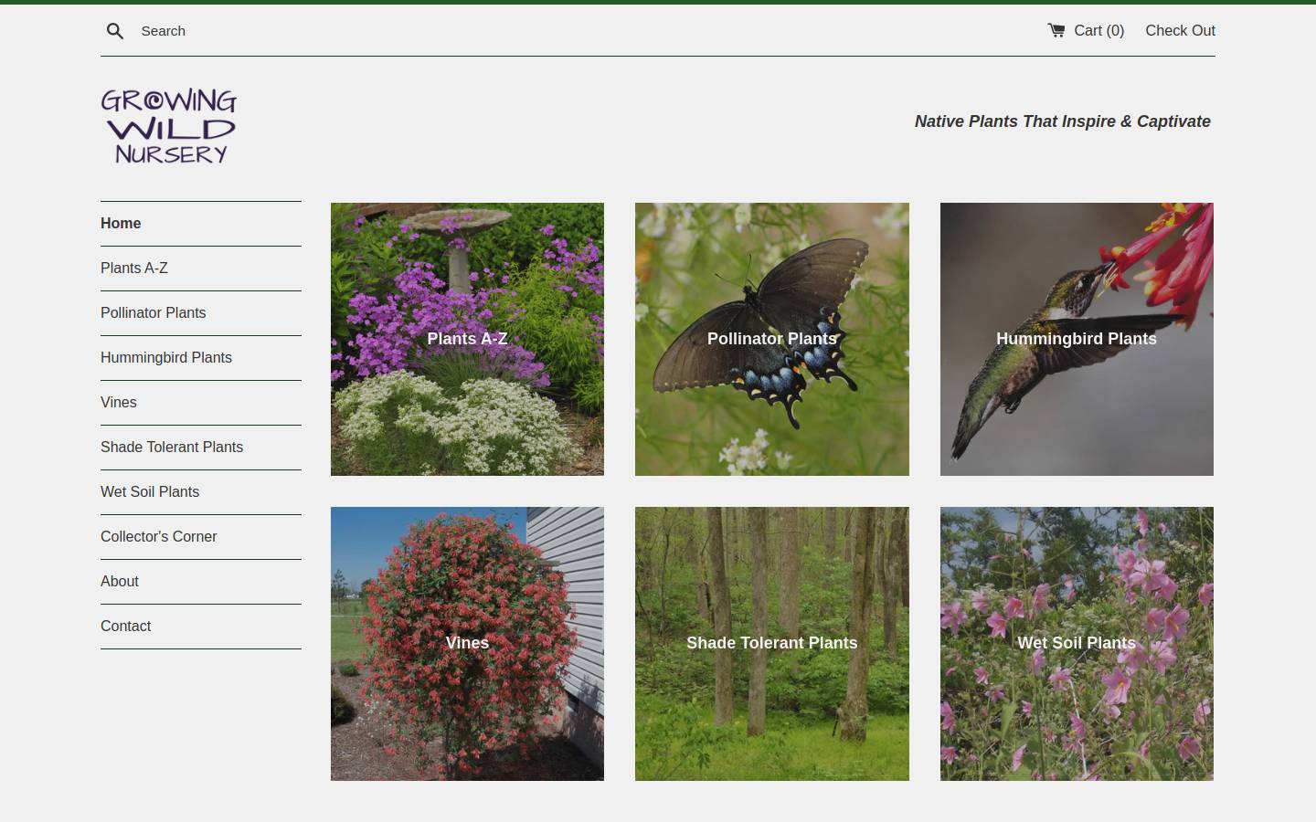 growingwildnursery.com homepage screenshot