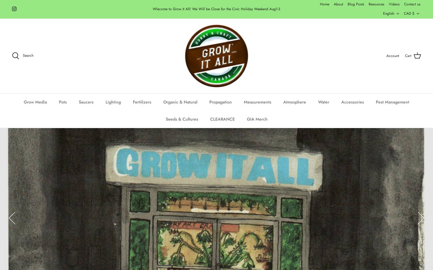 growitall.ca homepage screenshot