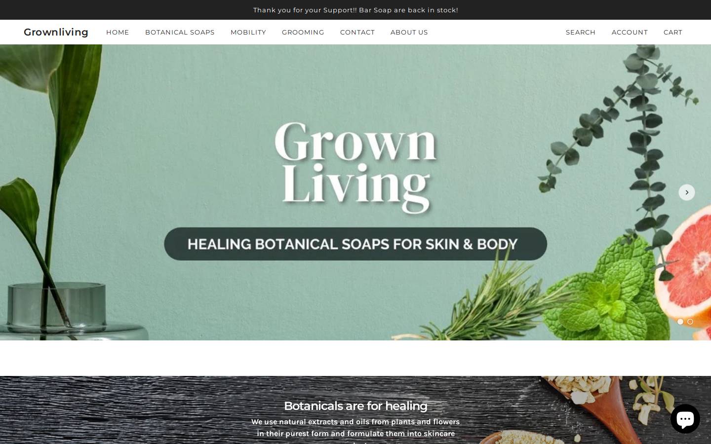 grownliving.com homepage screenshot