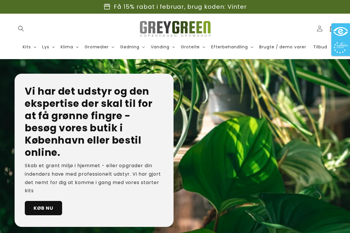 Greygreen Growshop homepage screenshot