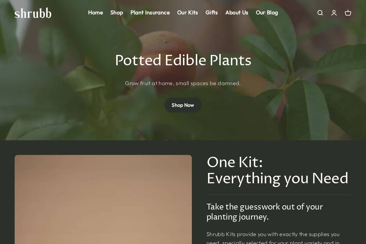 growshrubb.com homepage screenshot