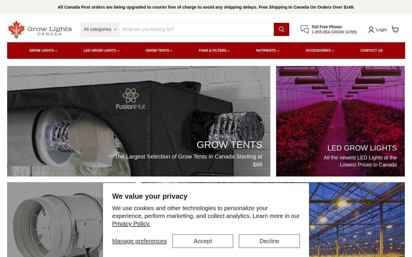 growtents.com homepage screenshot