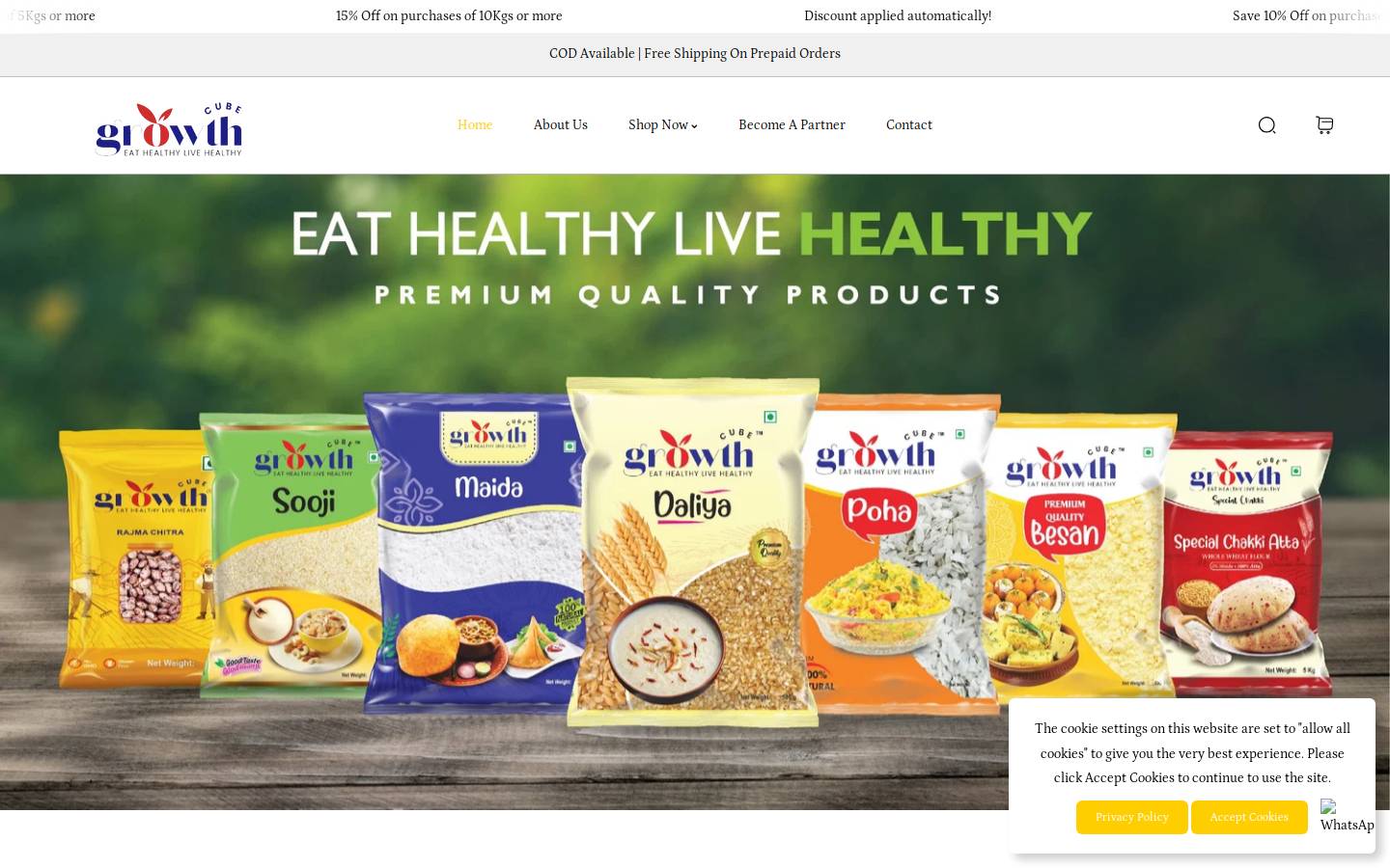 growthcube.in homepage screenshot