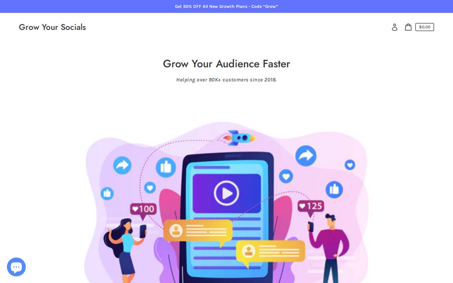 growyoursocials.shop homepage screenshot