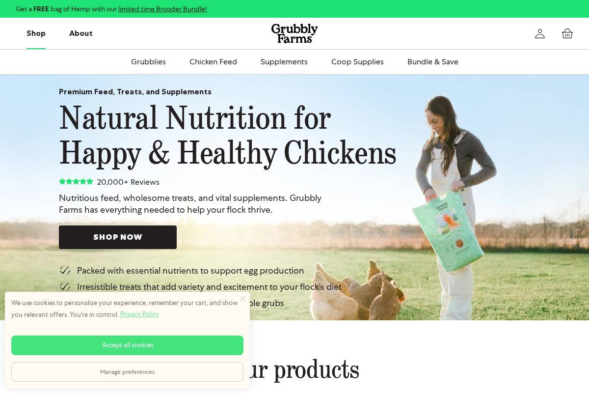 grubblyfarms.com homepage screenshot