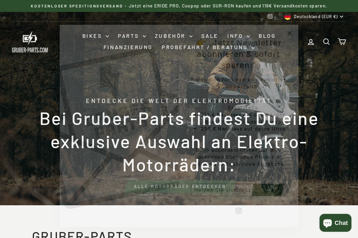 Gruber Parts homepage screenshot