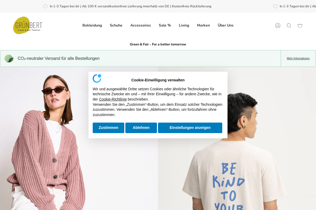 Grünbert homepage screenshot