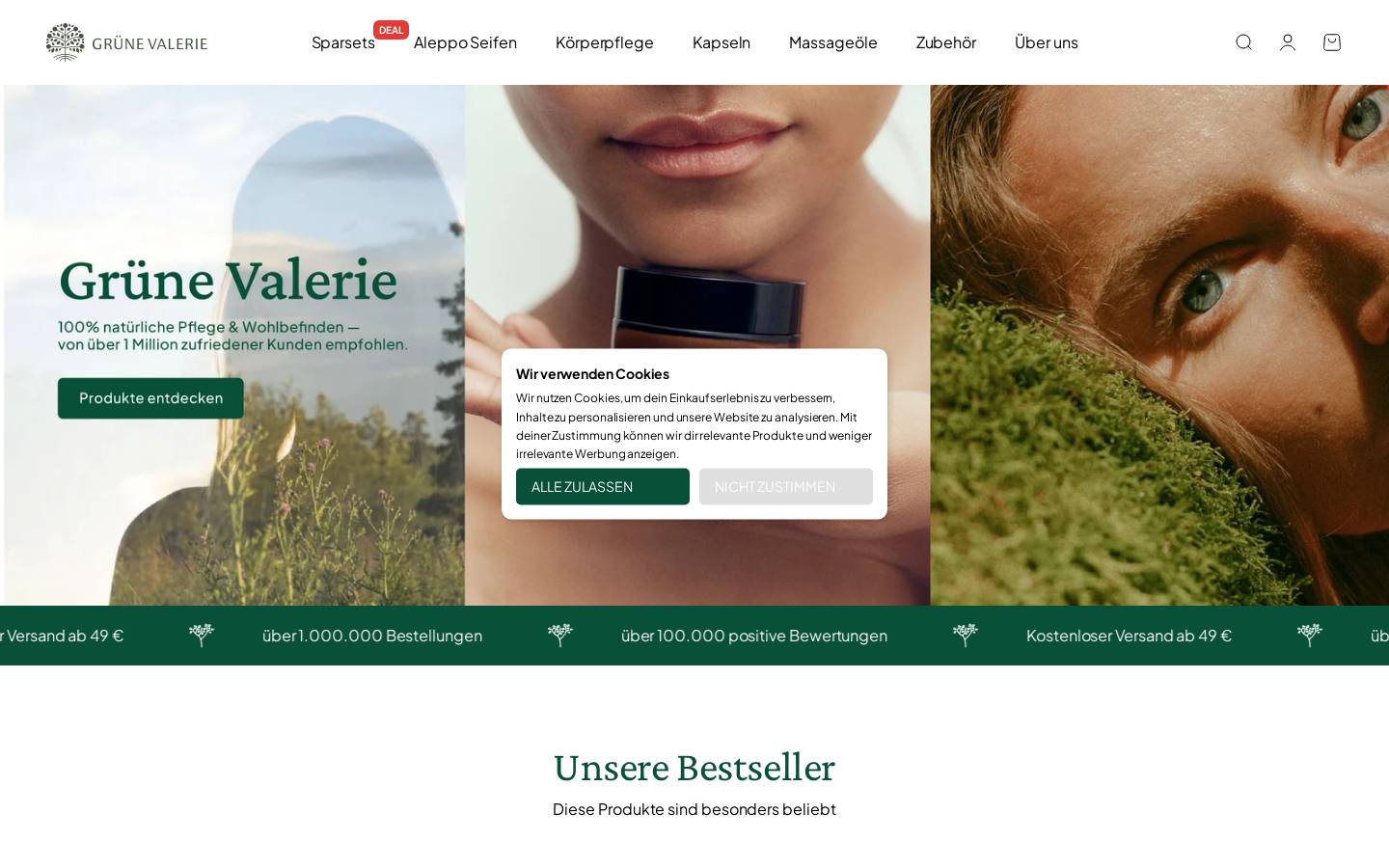Grüne Valerie homepage screenshot