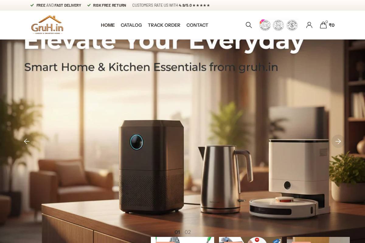 gruh.in homepage screenshot