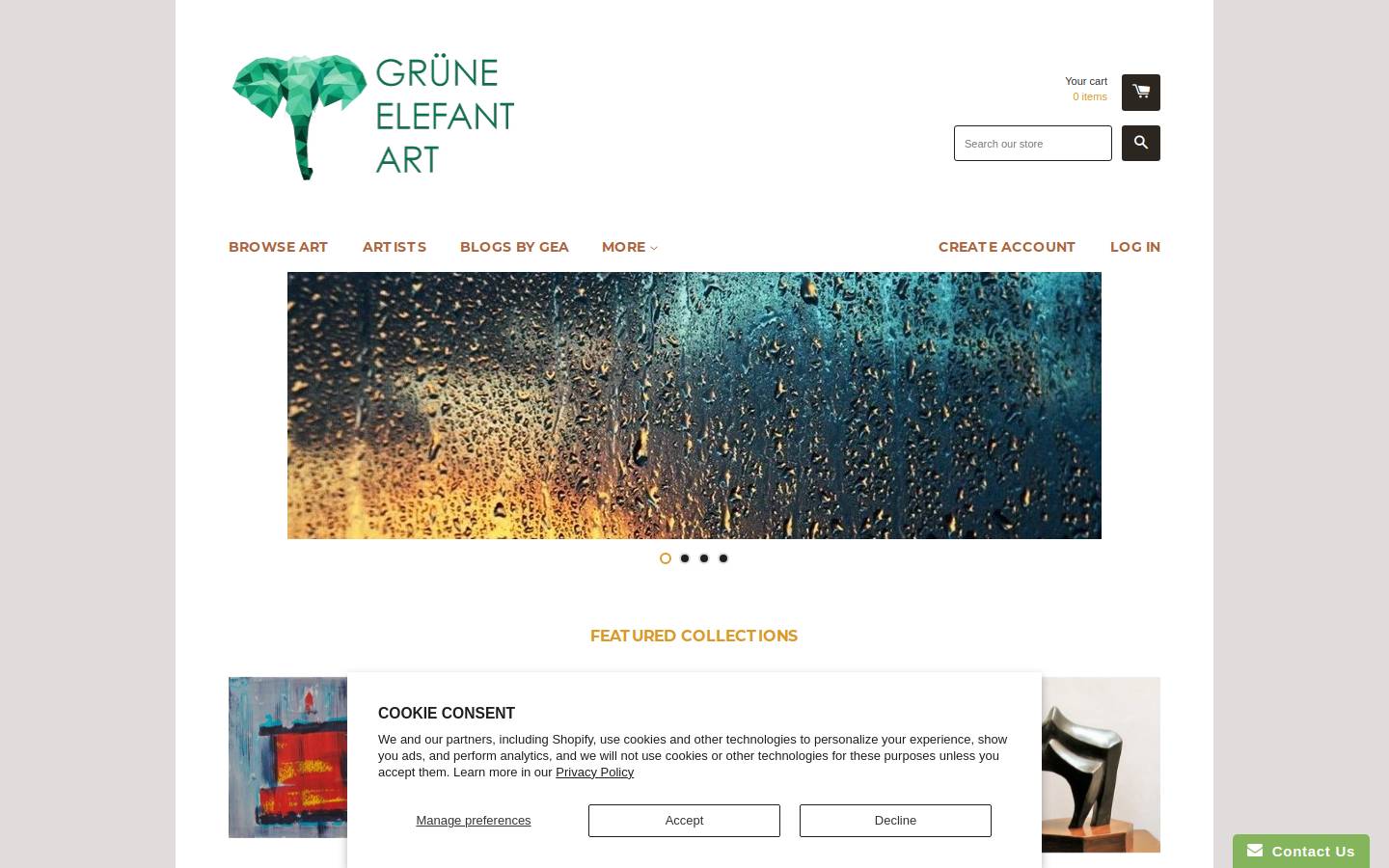 gruneelefantart.com homepage screenshot