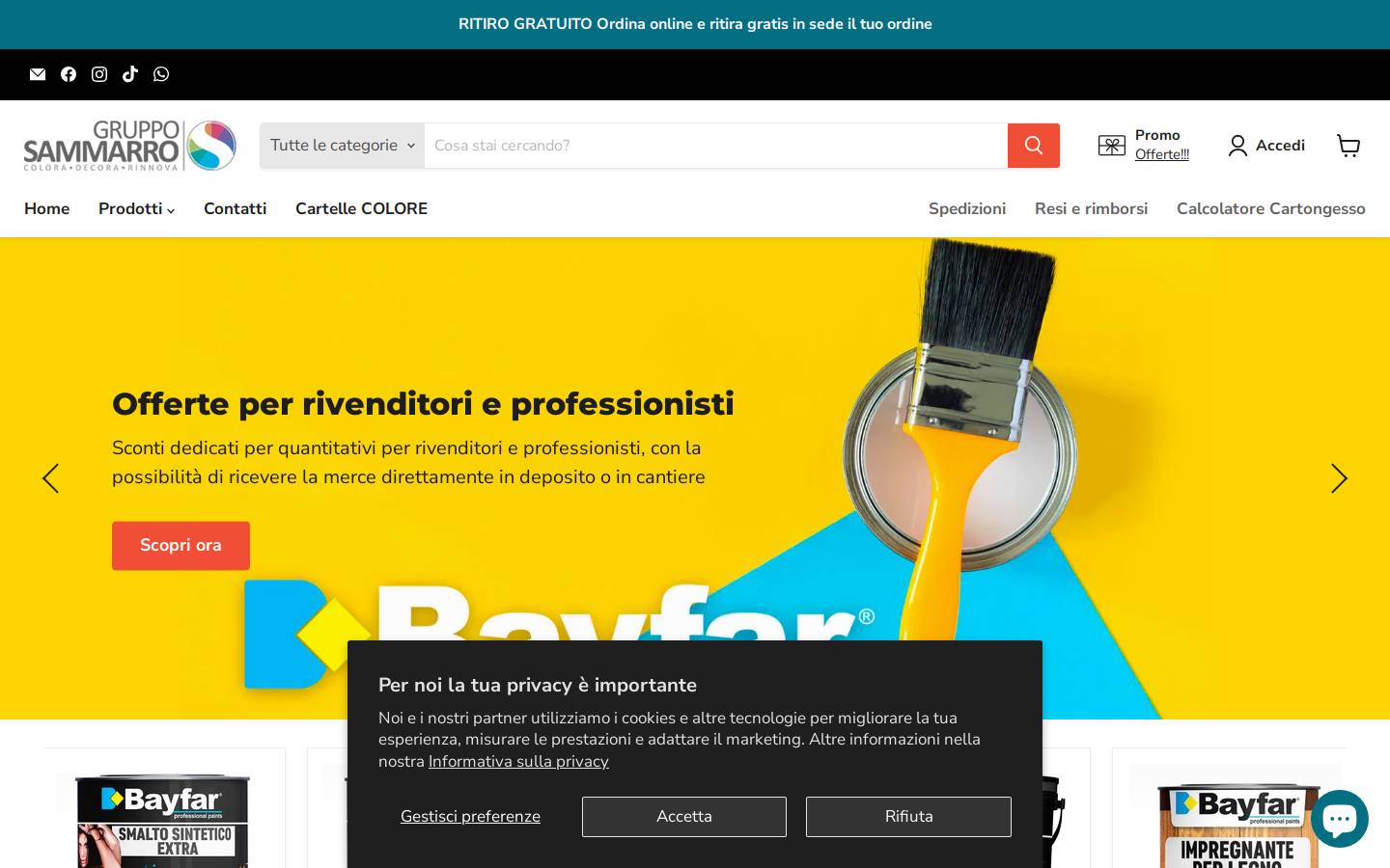 Gruppo Sammarro homepage screenshot