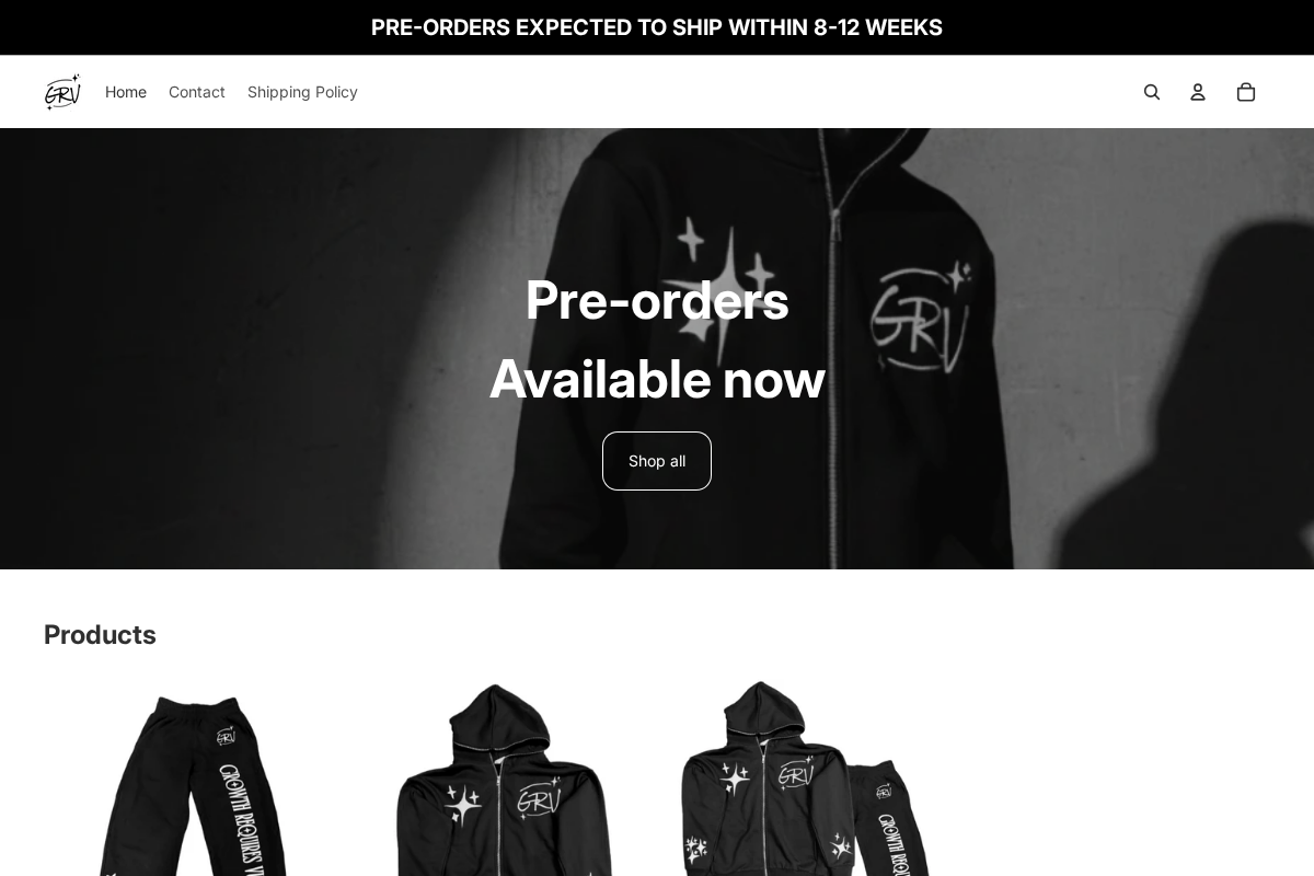 GRV homepage screenshot