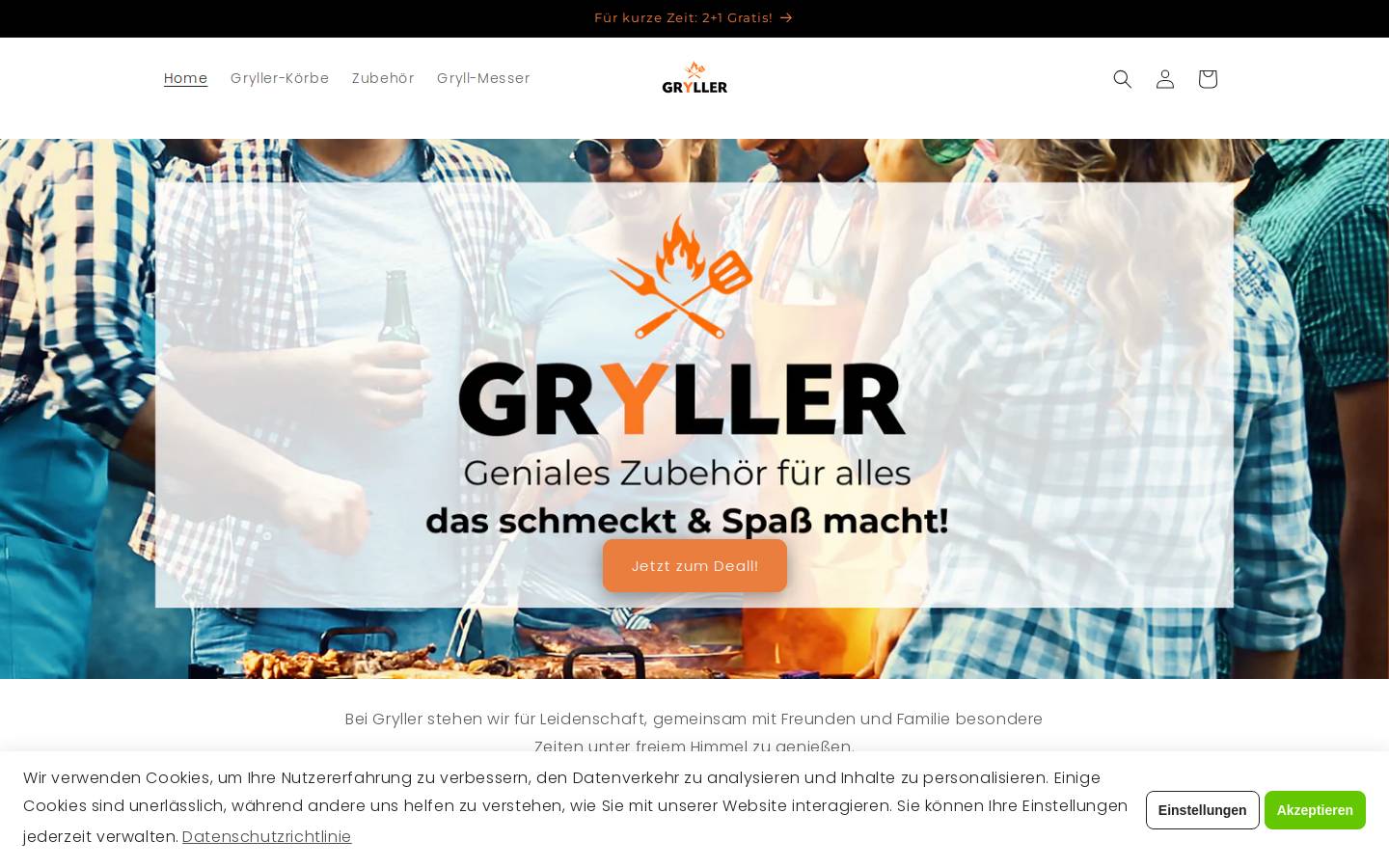 Gryller homepage screenshot