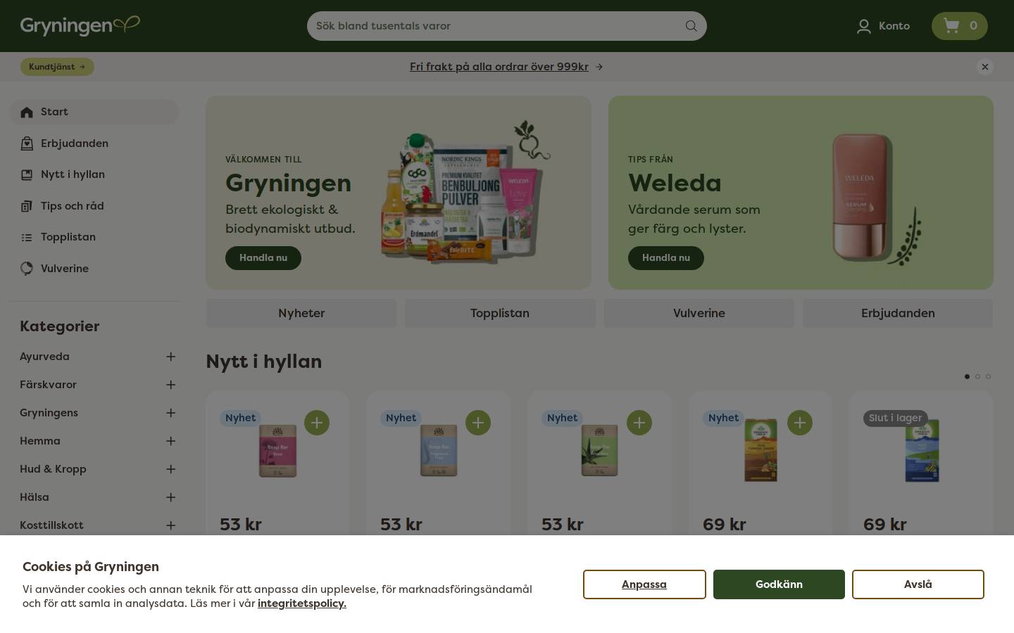 Gryningen homepage screenshot