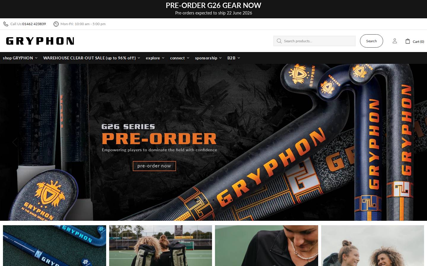 gryphonhockey.co.uk homepage screenshot