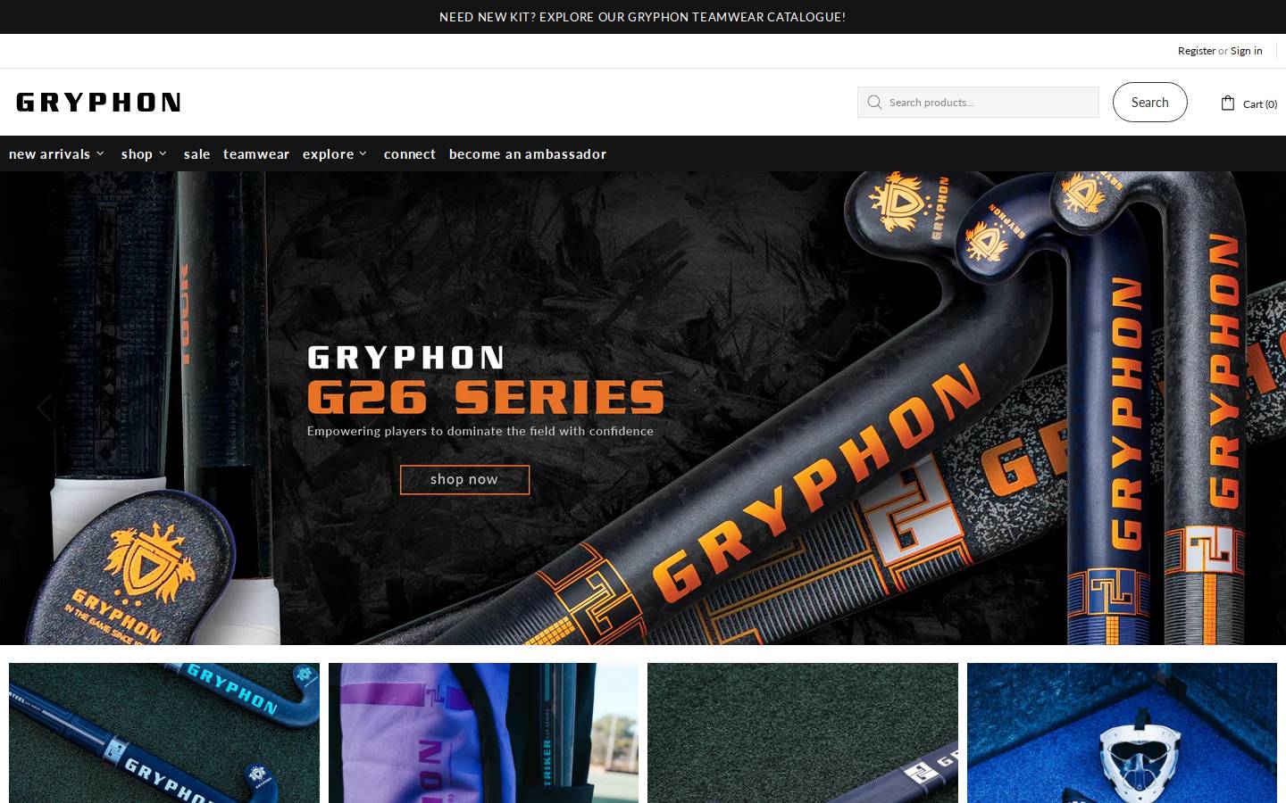 gryphonhockey.com.au homepage screenshot