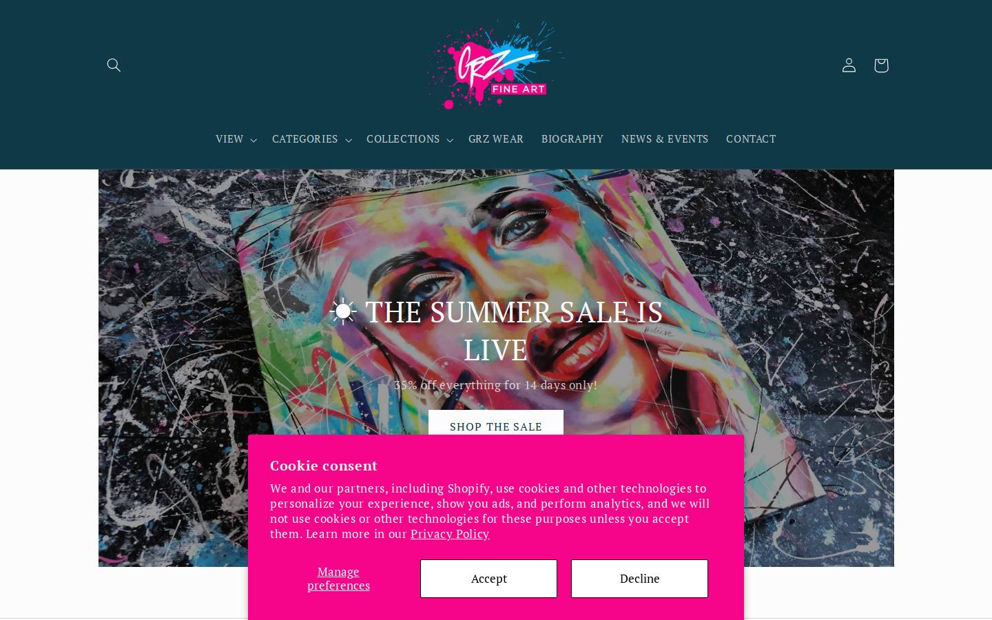 grzfineart.com homepage screenshot