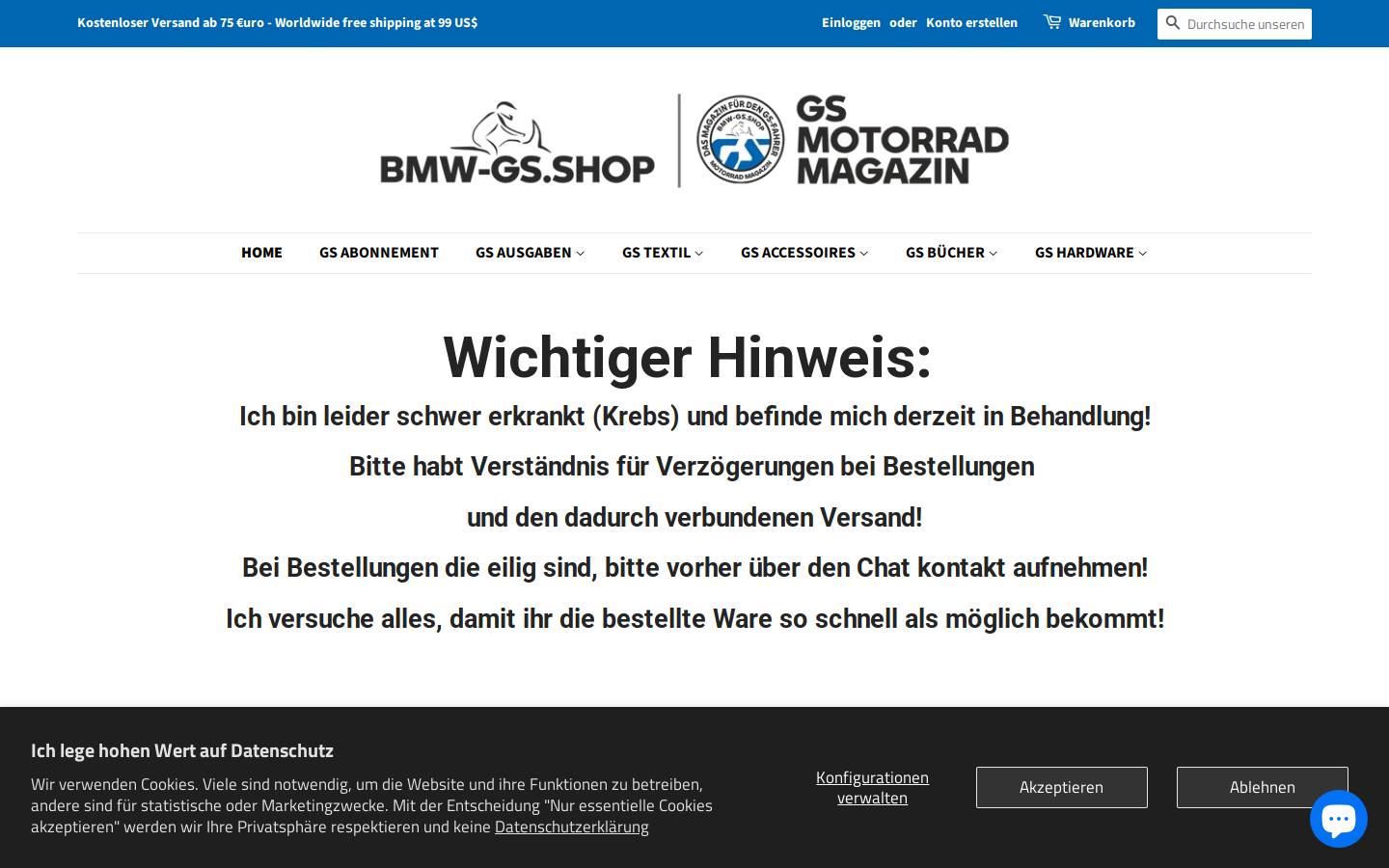 gs-motorradmagazin.de homepage screenshot