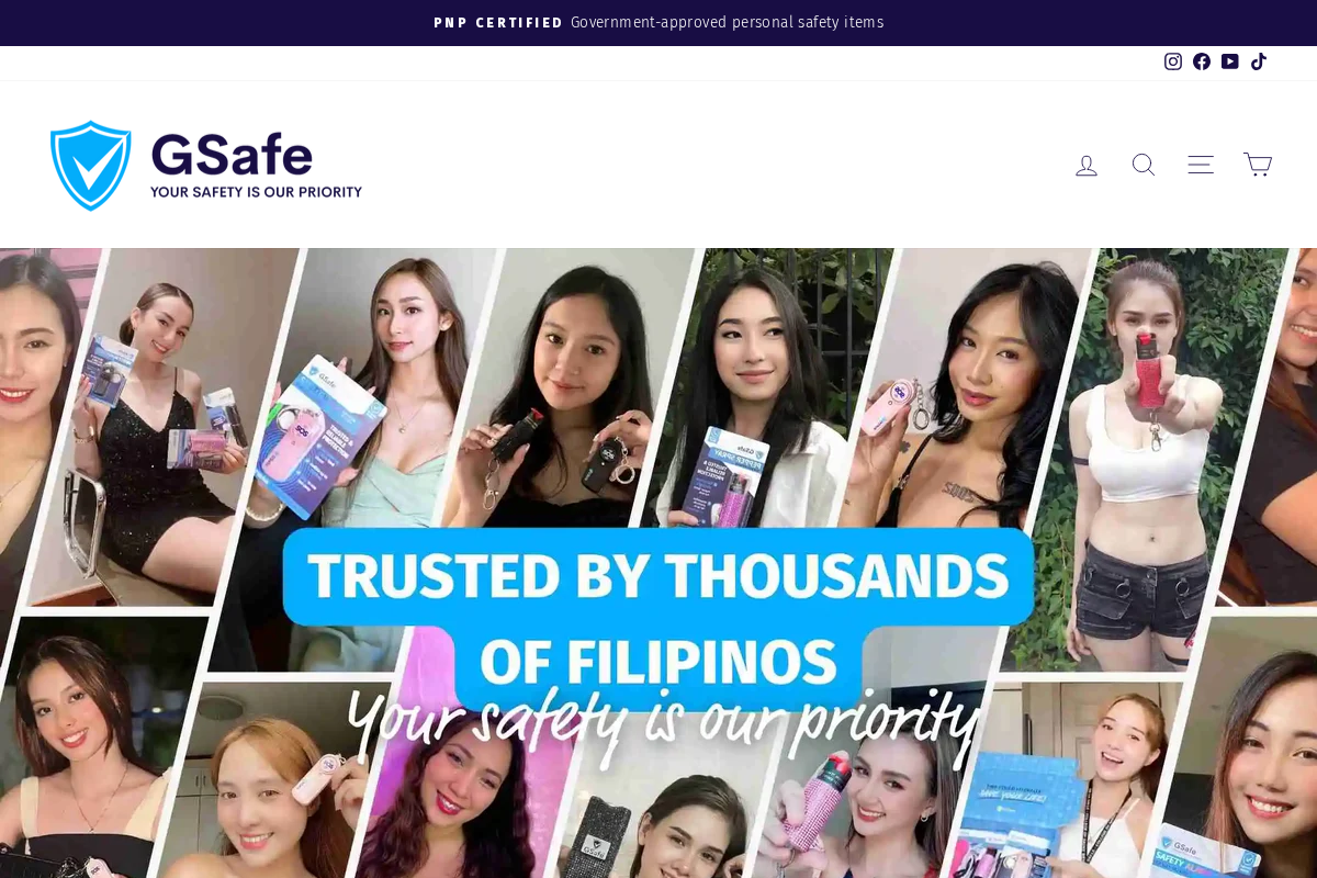 GSafe® | Official Store homepage screenshot