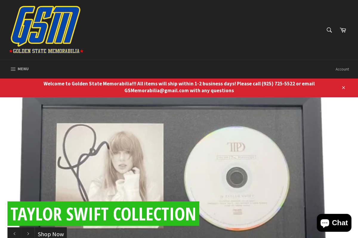 Gsmemorabilia homepage screenshot