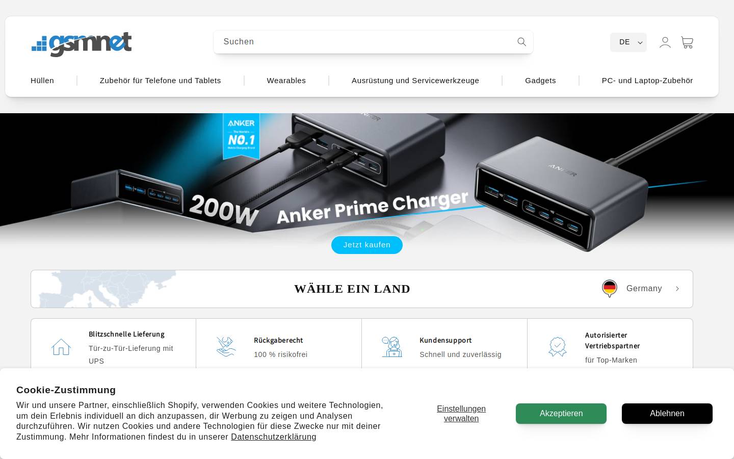 gsmnet.de homepage screenshot