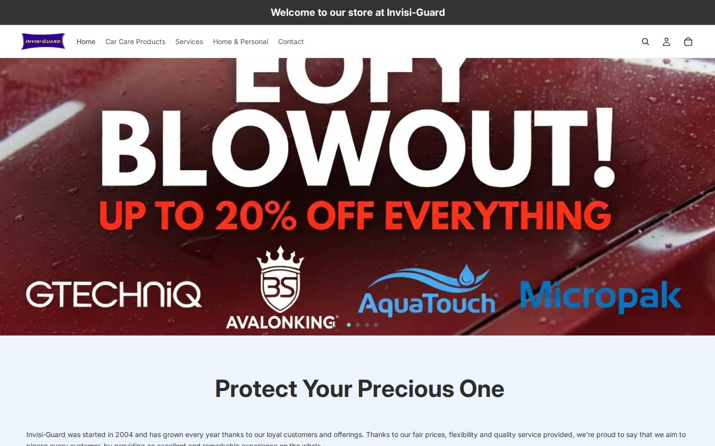 Gtechniq homepage screenshot