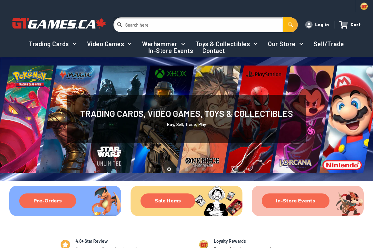 GT Games homepage screenshot