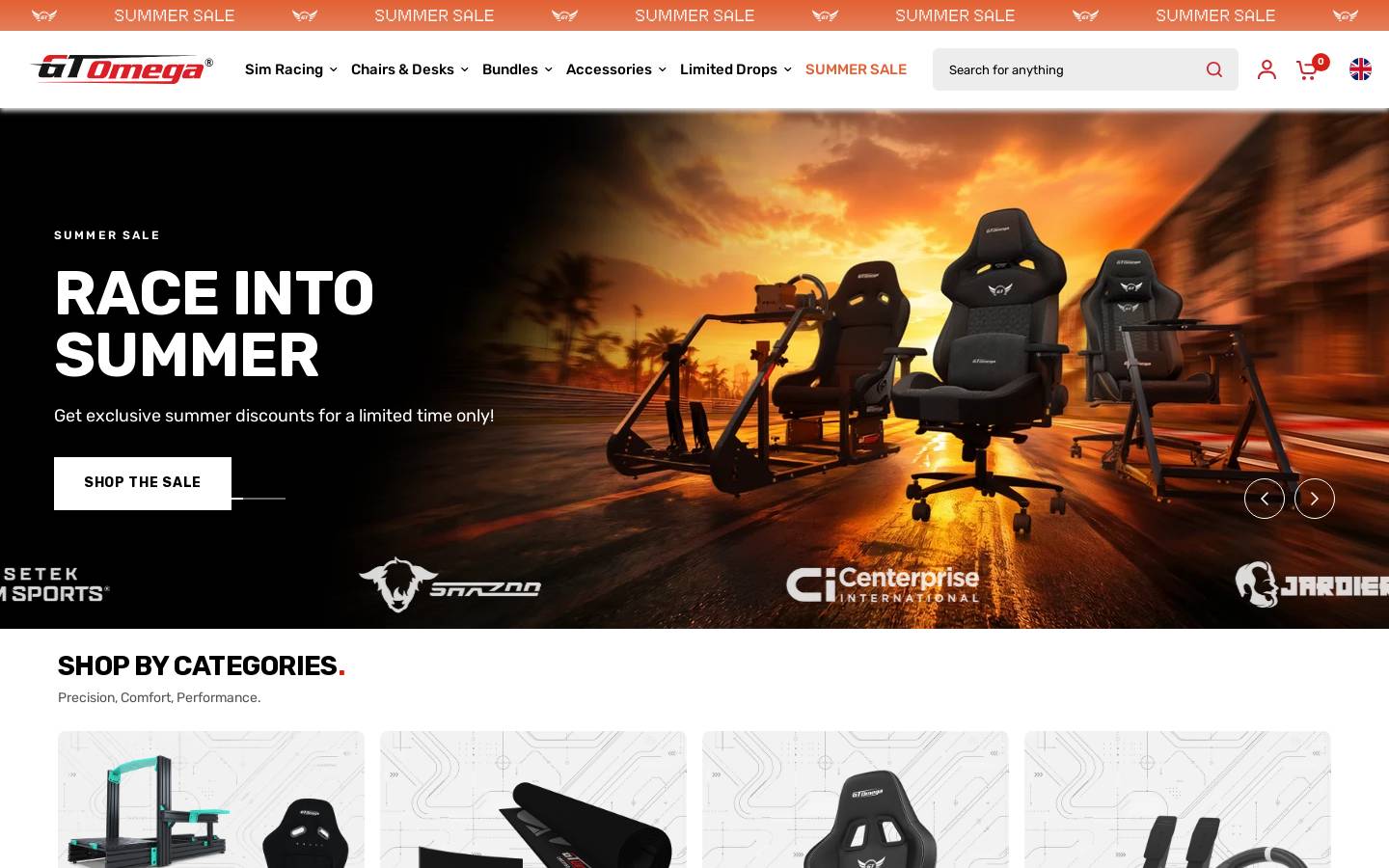 GT Omega homepage screenshot