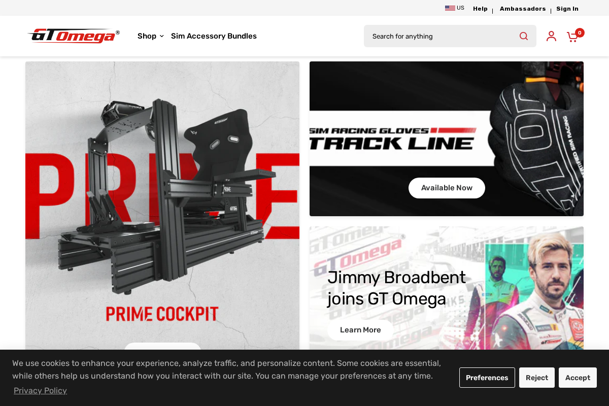 gtomega.com homepage screenshot