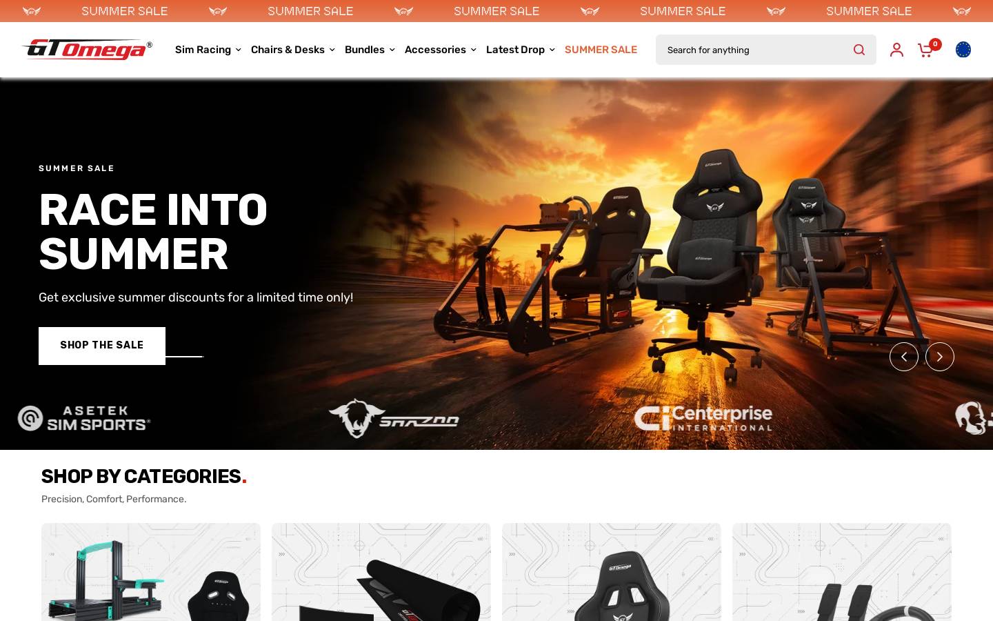 GT Omega homepage screenshot