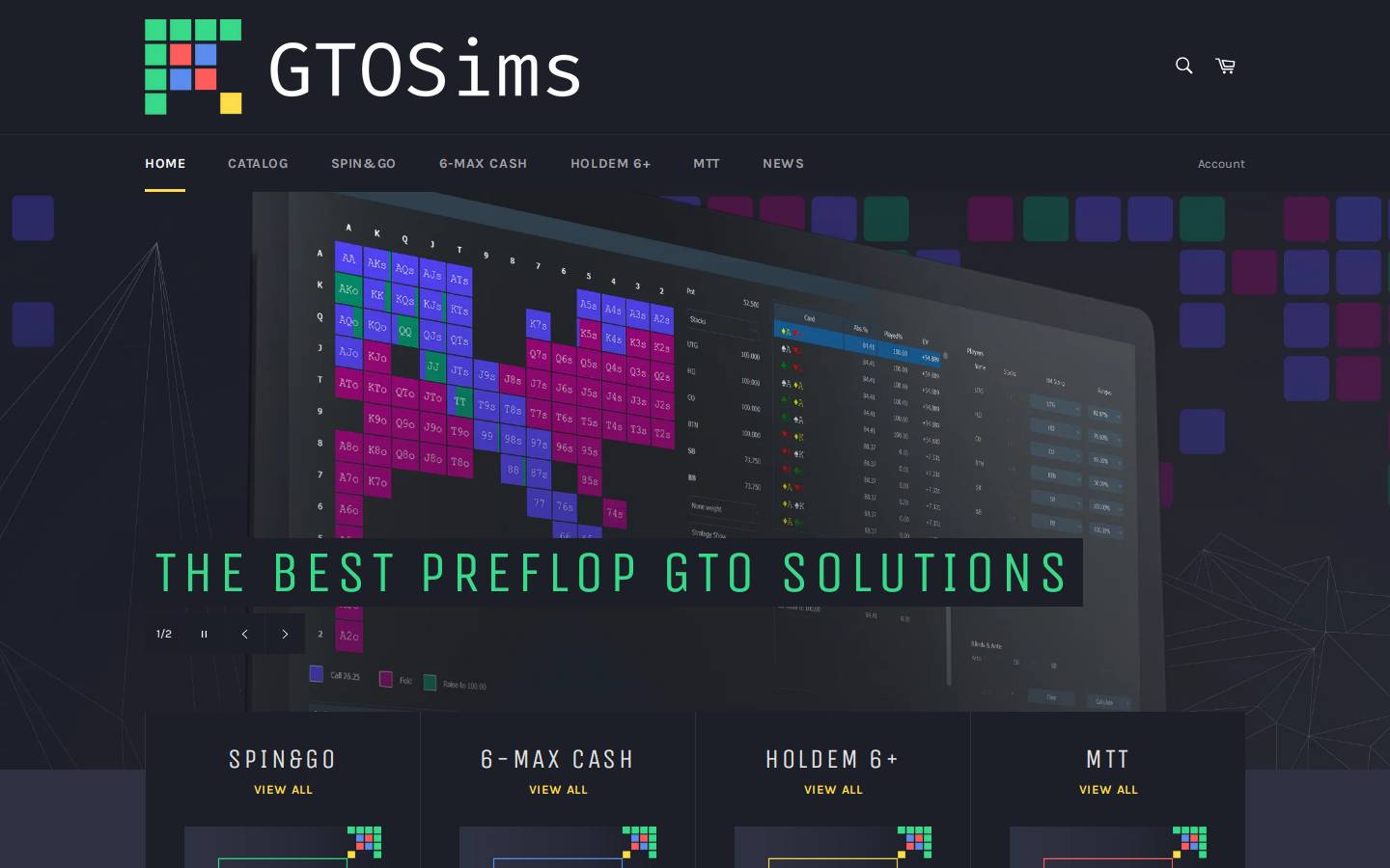 gtosims.com homepage screenshot