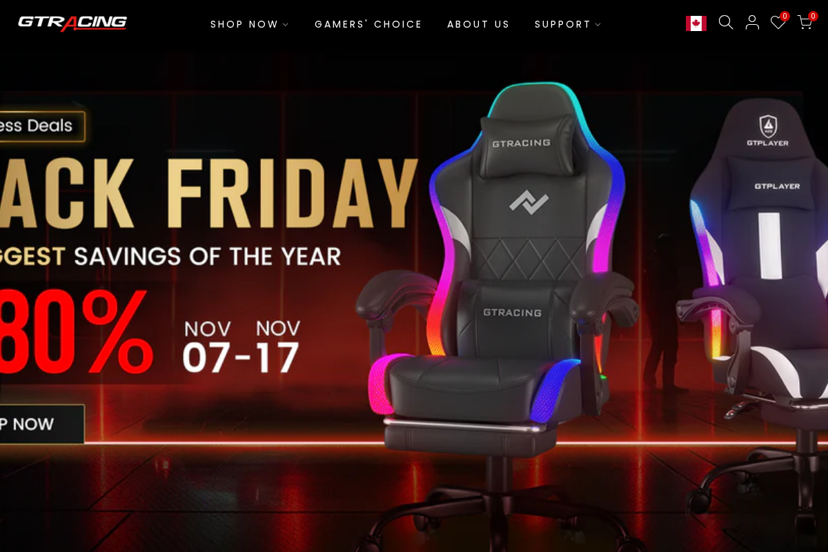 GTRACING homepage screenshot