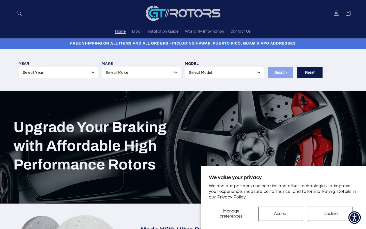 gtrotors.com homepage screenshot